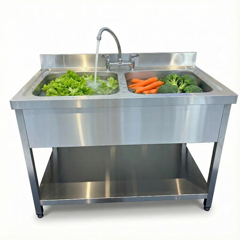 Commercial Kitchen Zones - Mesa de pia de aço inoxidável