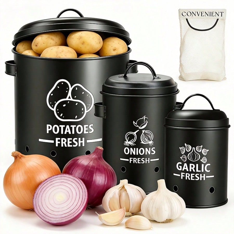 Commercial Kitchen Organiser - Conjunto de 3 Recipientes para Armazenamento