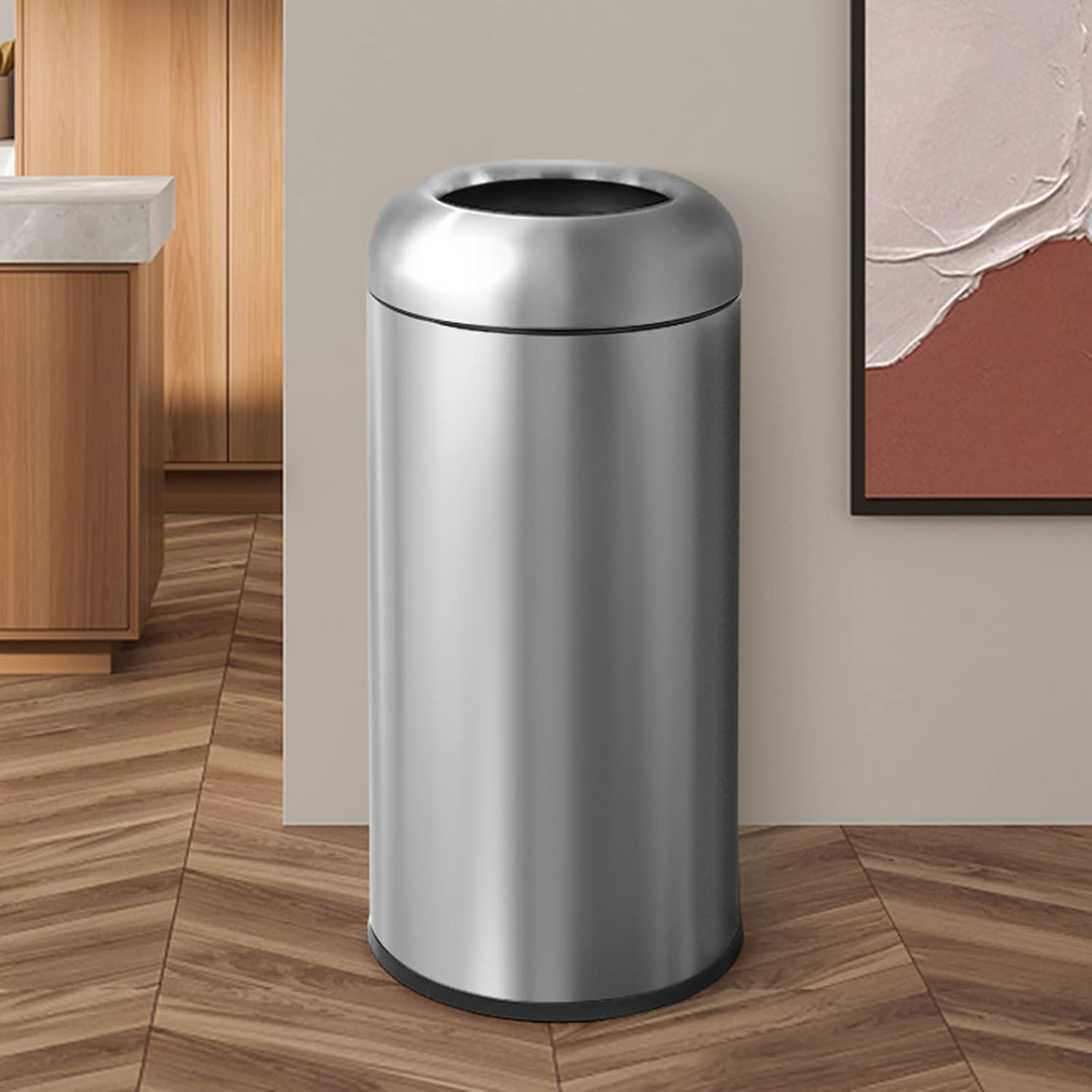 Commercial Kitchen Trash Can - Lixeira metálica de aço inoxidável com