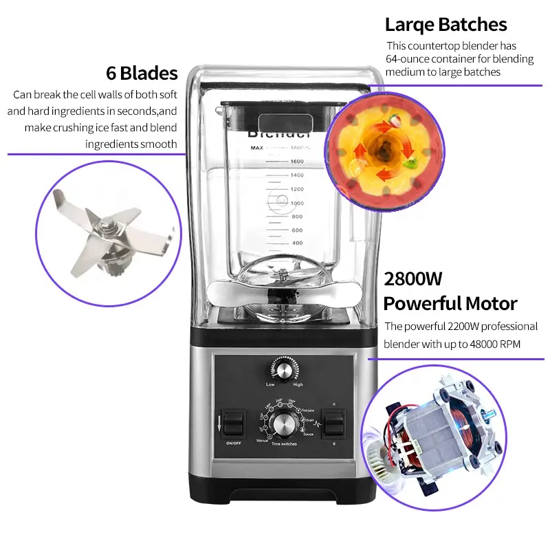 Commercial Blender Heavy Duty - Liquidificador Comercial de Alta Potência para