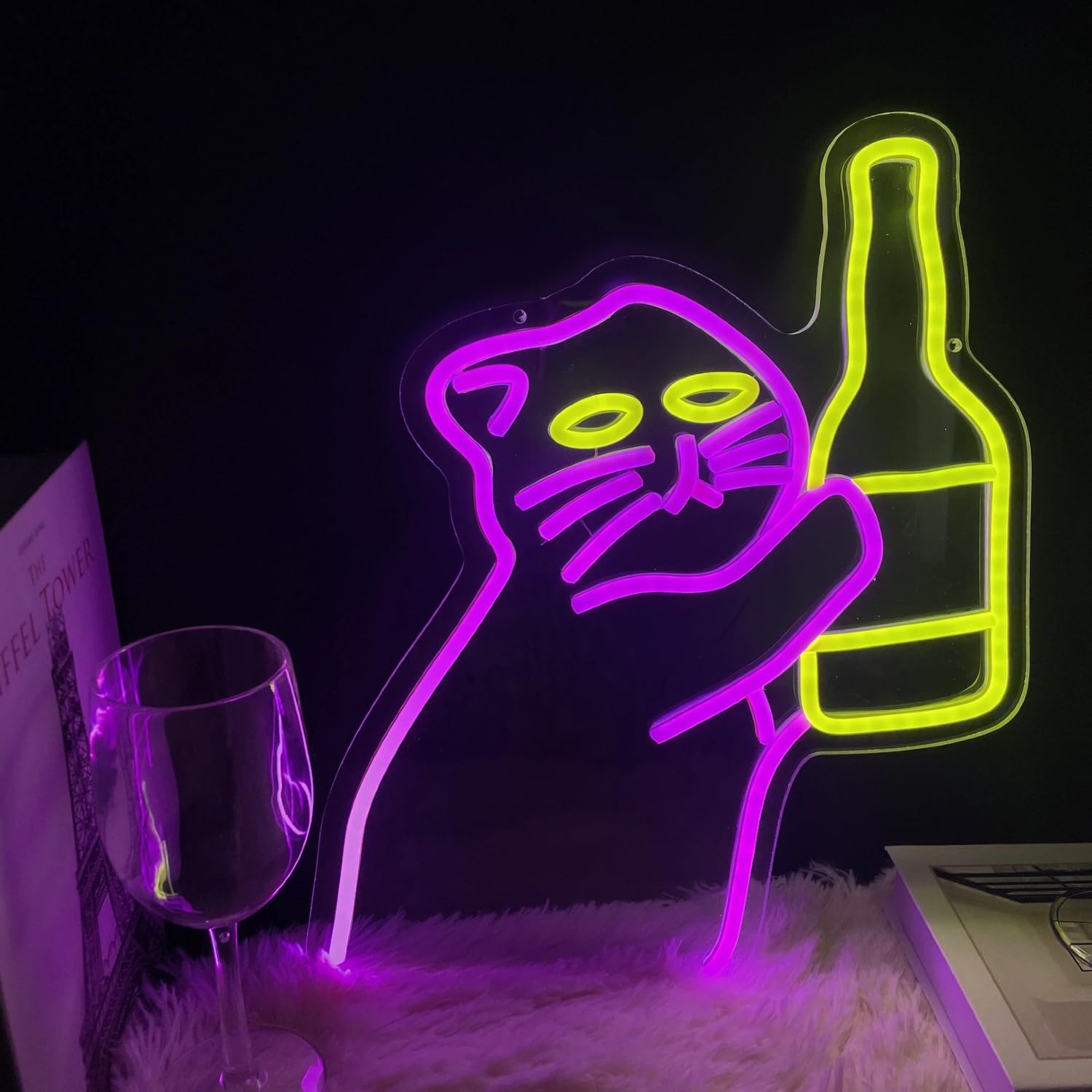 Commercial Kitchen Store - Letreiro Neon de Gato para Decoração