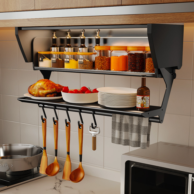Commercial Kitchen Rack - Cozinha pull-down dobrável prateleira de armazenamento