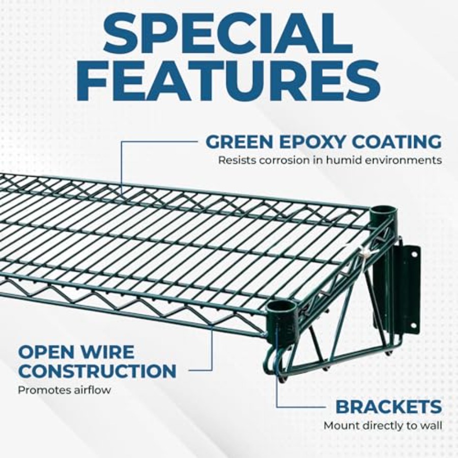 Prateleira de Parede Verde com - Wall Shelf Commercial Kitchen avaliação e preço