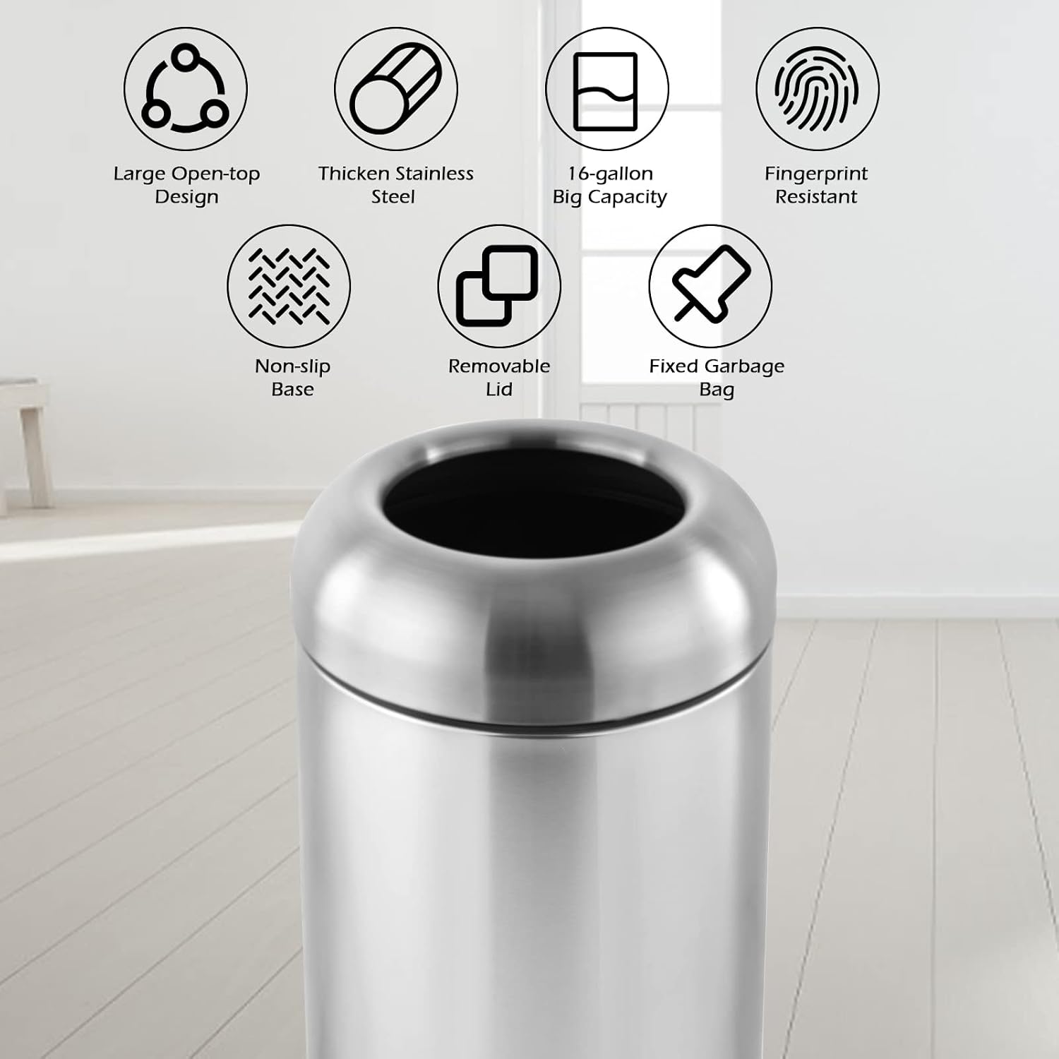 Lixeira Grande de Aço Inoxidáv - Commercial Kitchen Trash Can avaliação e preço