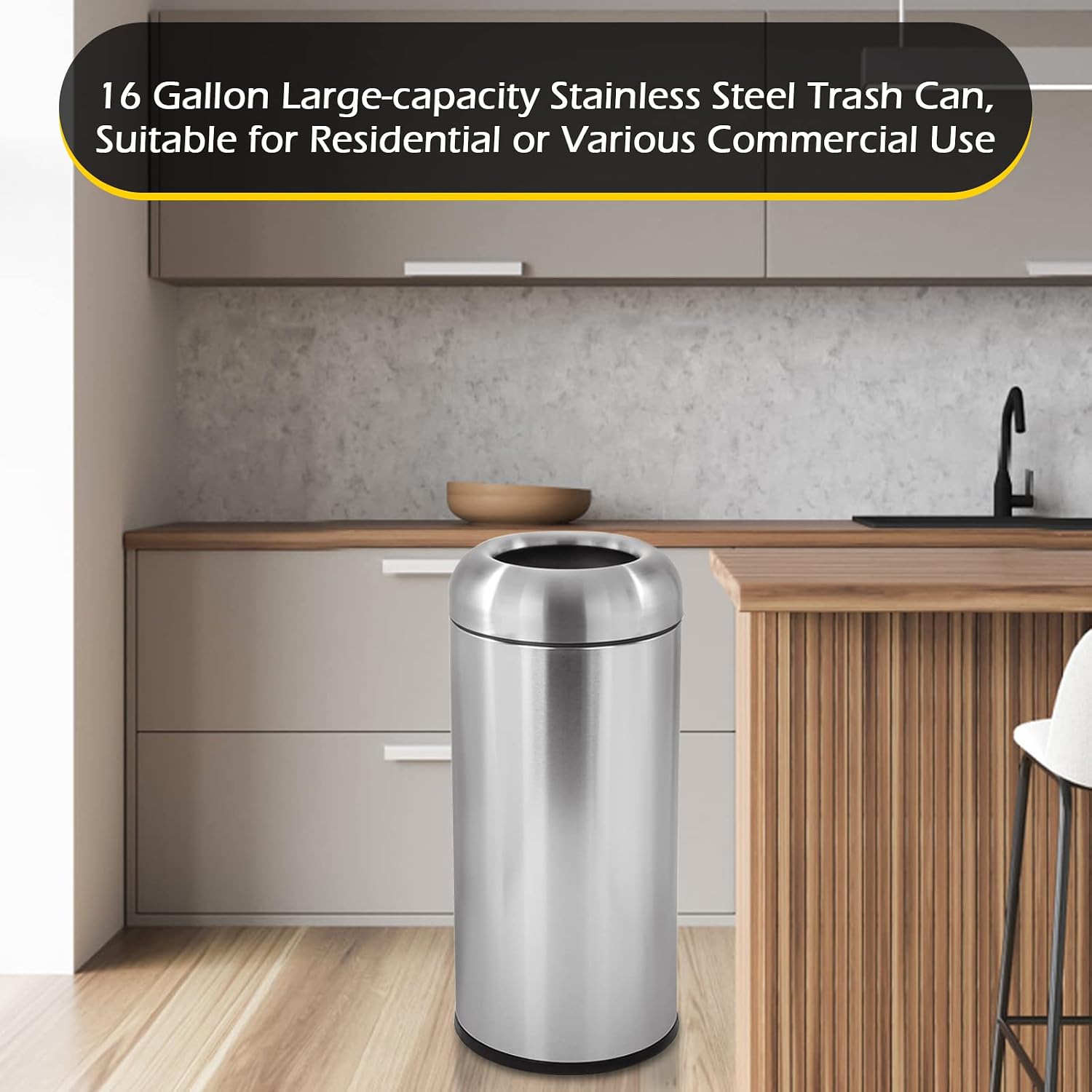 Lixeira Grande de Aço Inoxidáv - Commercial Kitchen Trash Can avaliação e preço