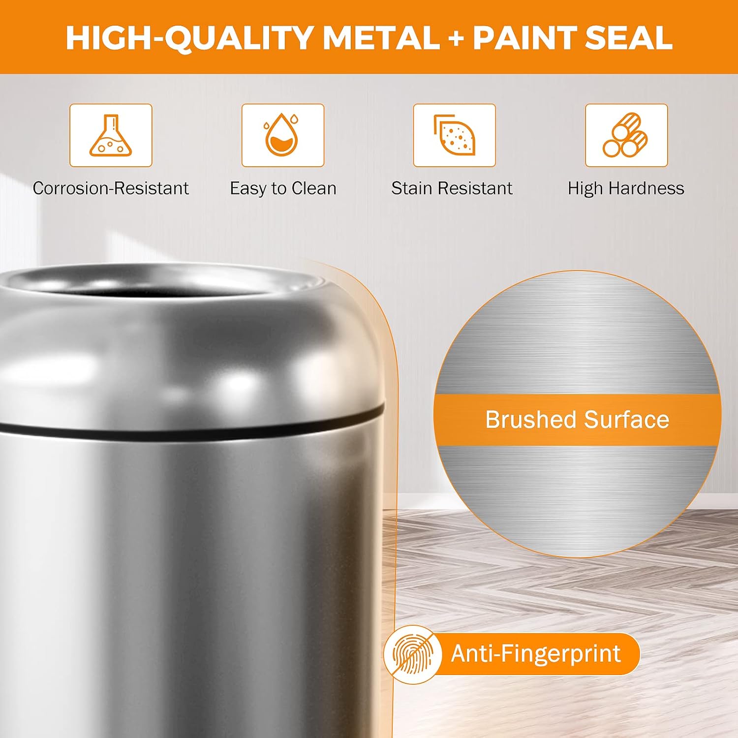 Lixeira metálica de aço inoxid - Commercial Kitchen Trash Can avaliação e preço