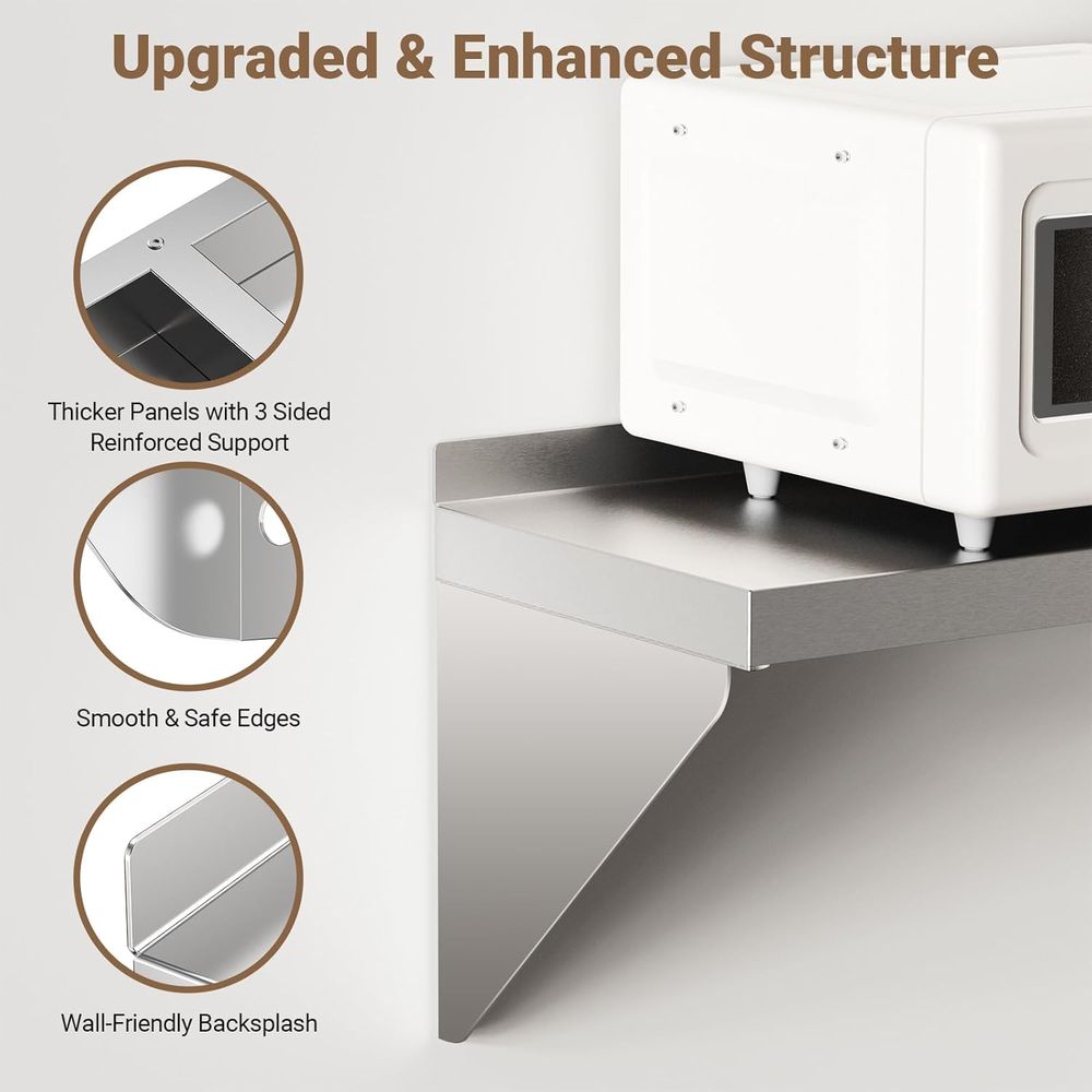 Prateleira de Parede em Aço In - Wall Shelf Commercial Kitchen avaliação e preço